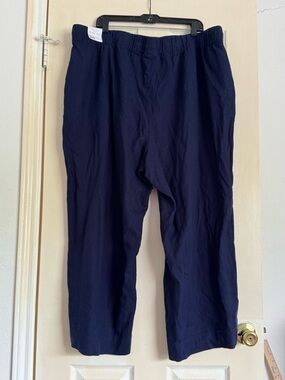 Lane Bryant women’s Navy elastic drawstring Linen Pants